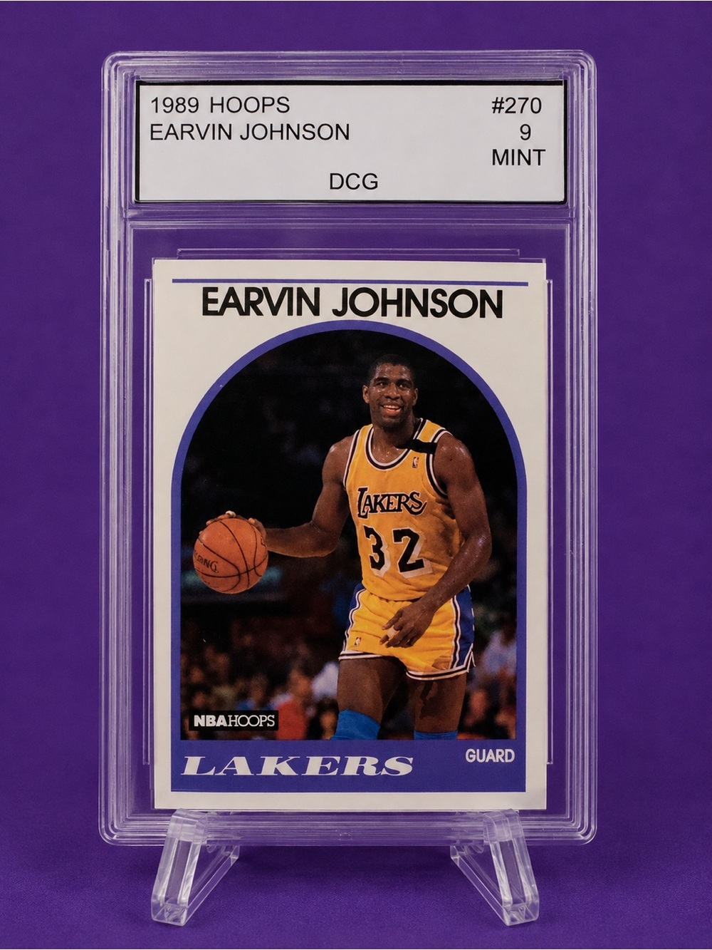 Earvin Magic Johnson 1989 Hoops Trading Card - LA Lakers